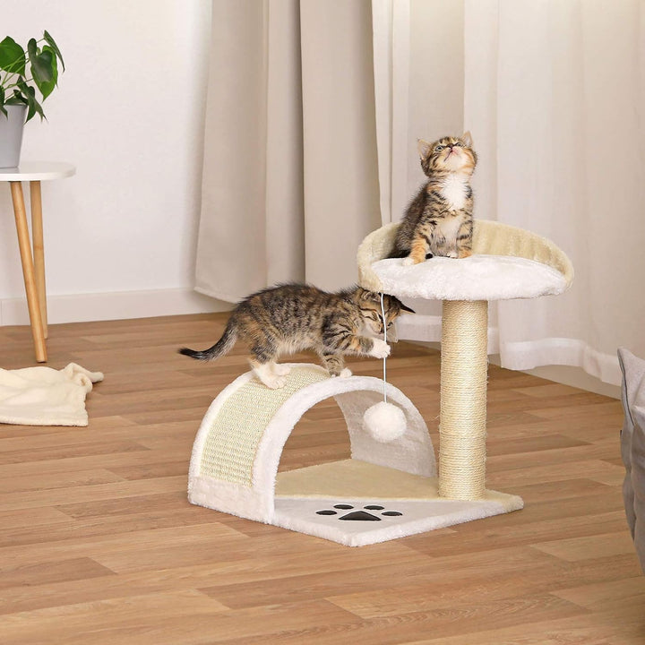 lionto Kratzbaum Kletterbaum Katzenkratzbaum Katzenbaum Höhe 43 cm, beige/weiss Beige/Weiss 43 cm, B