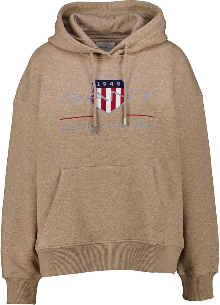 GANT Damen Rel Archive Shield Hoodie Kapuzenpullover XL Desert Brown, XL Desert Brown