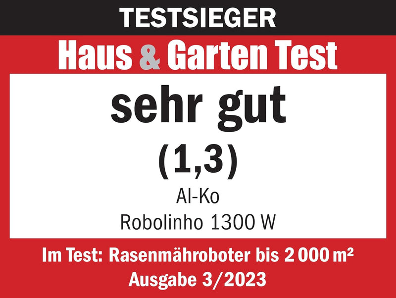 AL-KO Mähroboter Robolinho®1300 W, Schnittbreite 22 cm, Li-Ion-Akku 25,2 V/5 Ah, für Flächen bis 130