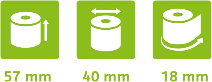 Exacompta 40761E 20er Pack Thermopapierrollen 1-lagig Breite: 57mm, Länge: 18m, Durchmesser Kern: 12