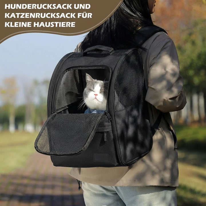 HundeRucksack und KatzenRucksack verschleissfestes bis 8kg - Haustier Rucksack mit Netzfenster für K