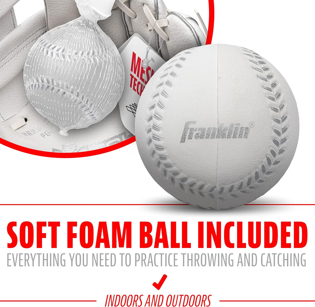 Franklin Sports Kids Baseball Gloves - Meshtek Child's Tball Glove + Ball Set - Boys + Girls Teeball