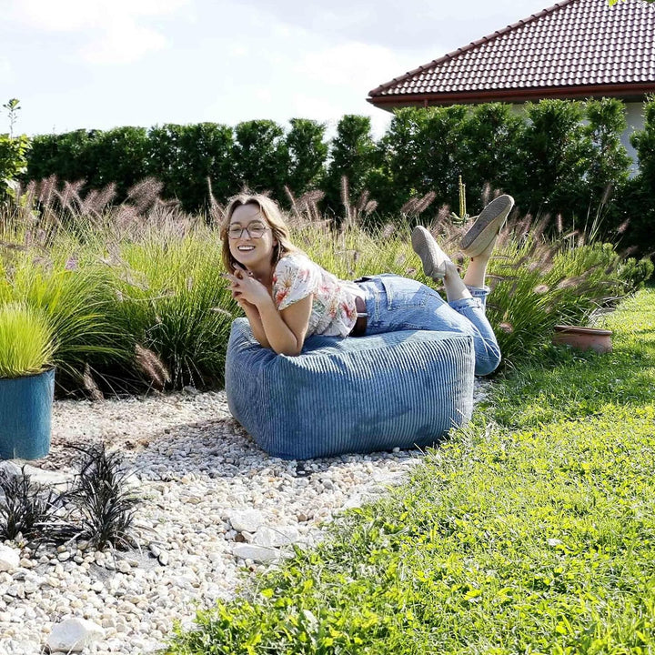 DreamRoots Pouf Hocker Comfort 70x70x40cm - Couch Hocker - Pouf Cord - Hocker Wohnzimmer - Fusshocke