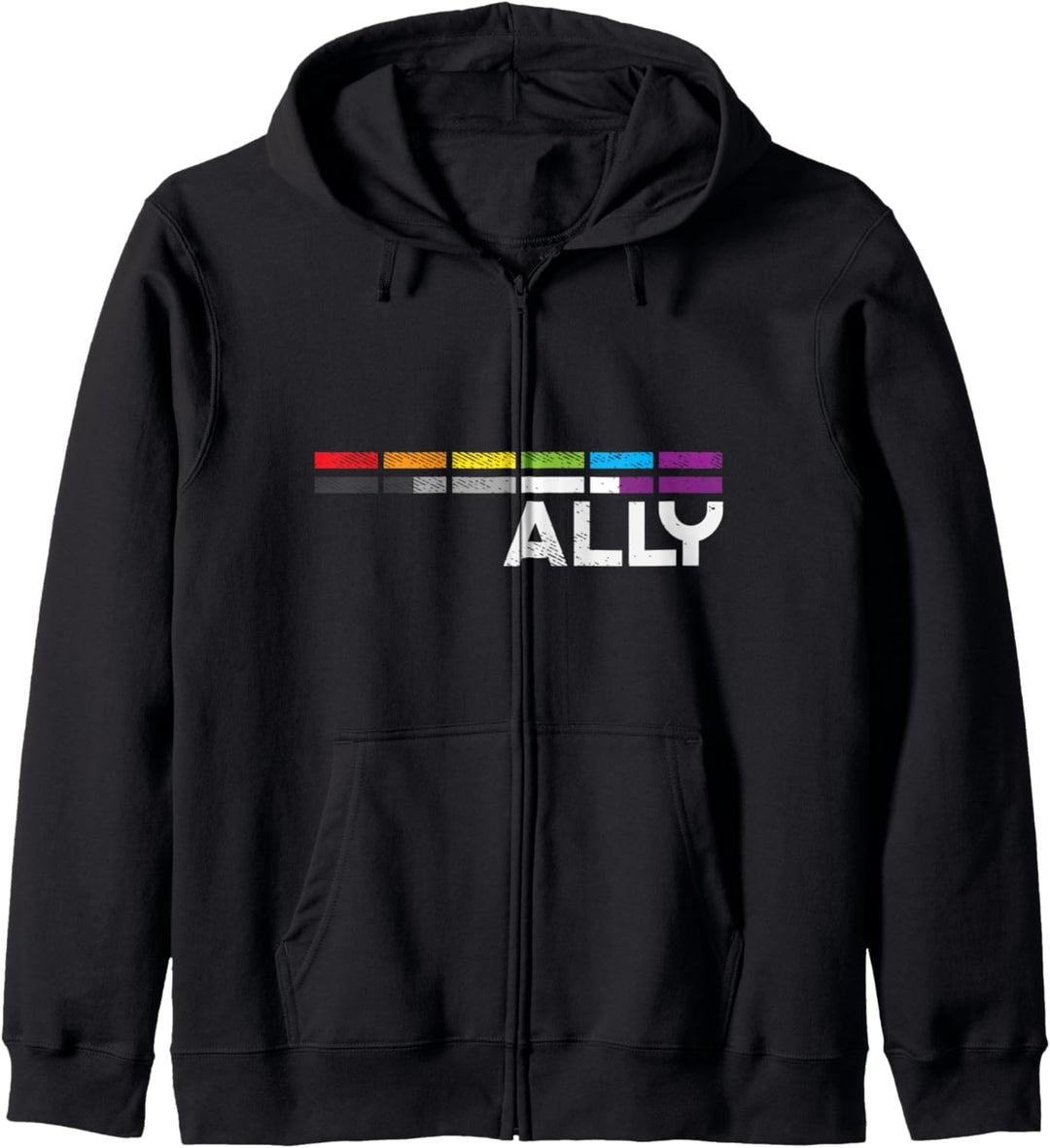 Proud Ally Bars Equality LGBTQ Asexual Flag Ace Pride Ally Kapuzenjacke