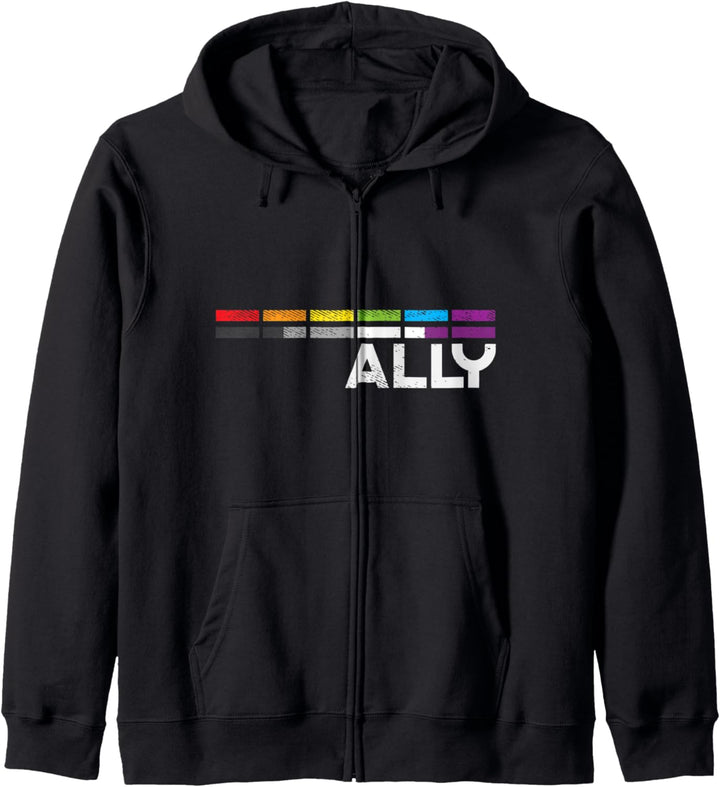 Proud Ally Bars Equality LGBTQ Asexual Flag Ace Pride Ally Kapuzenjacke