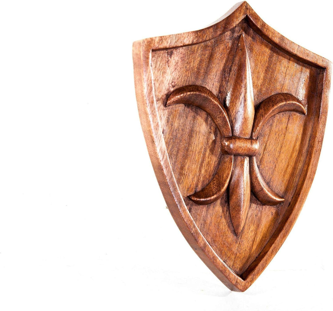 Windalf Majestätisches Wandbild Fleur DE LIS 22 cm Handarbeit aus Holz