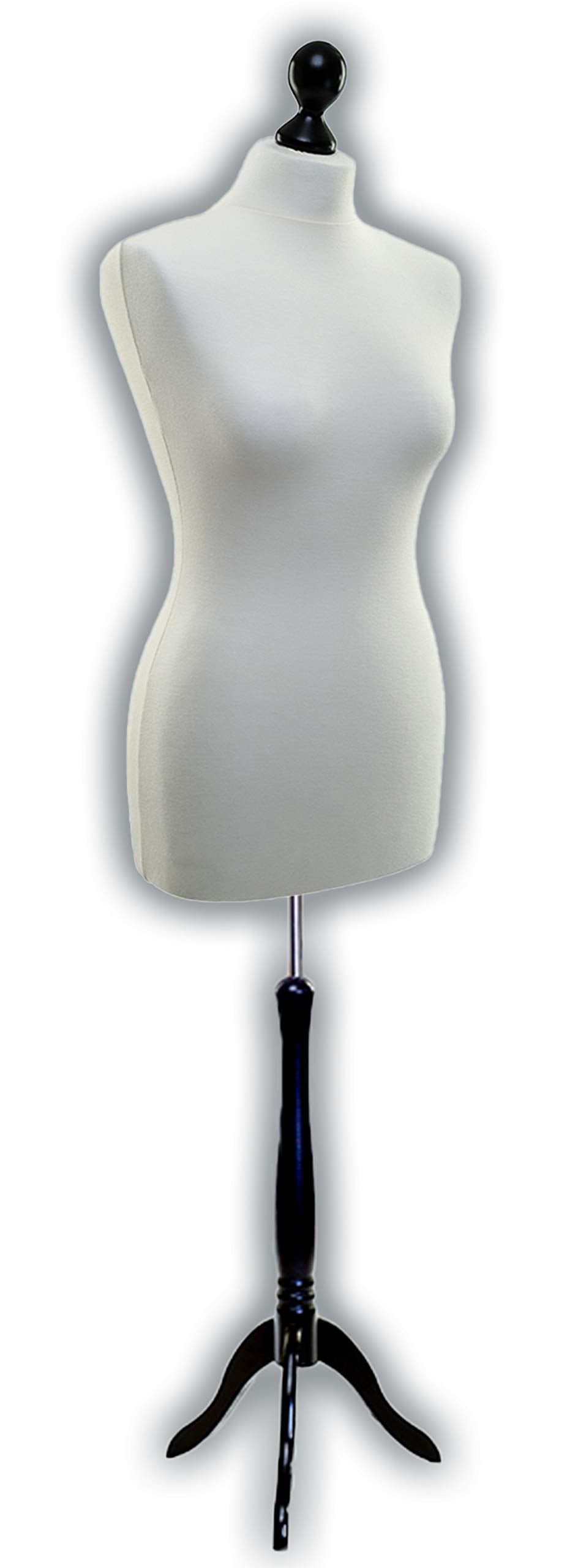 | Schneiderpuppe von LUCCESI | weibliche Büste Grösse/Size: L (40-42) | Bezug Creme-Weiss | Standfus