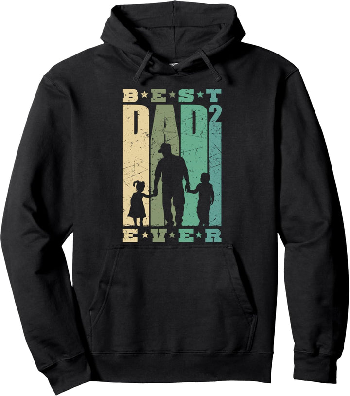 Best Dad Ever Vater mit 2 Kinder Ehemann zweifacher Papa Pullover Hoodie