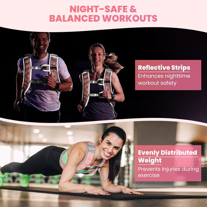 Fragraim Gewichtsweste, 6 kg/8 kg/10 kg/12 kg/16 kg Gewichtsweste für Frauen Herren mit reflektieren
