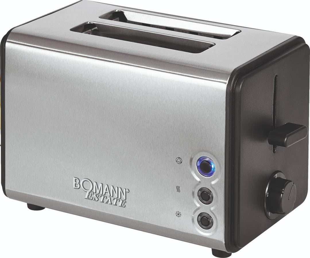 Bomann TA 1371 CB — 2 Scheiben-Toaster, Brötchenaufsatz abnehmbar, Edelstahlgehäuse, 750-850 Watt