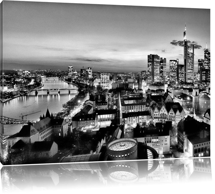 Pixxprint Frankfurt Skyline als Leinwandbild/Grösse: 100x70 / Wandbild/Kunstdruck/fertig bespannt, 1