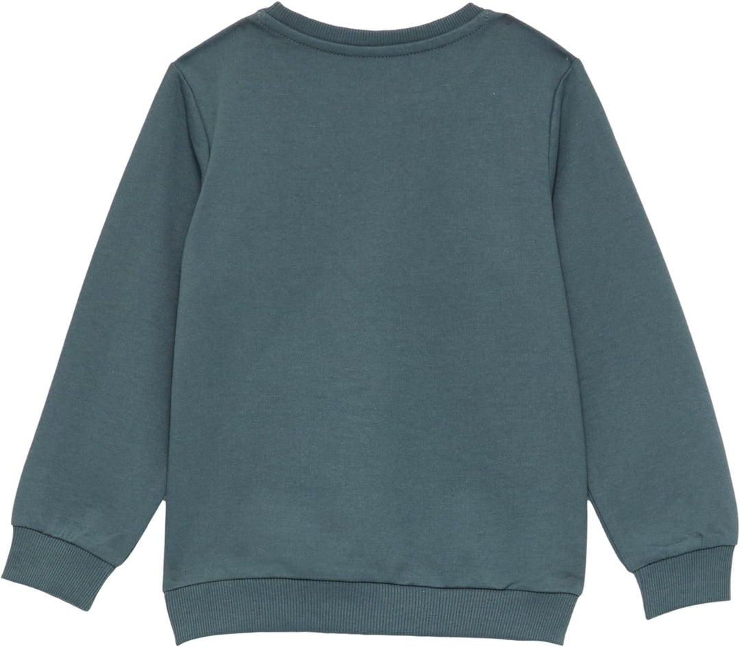 s.Oliver Unisex Sweatshirt mit Rippbündchen und kleinem Print-Detail, Schiefergrau