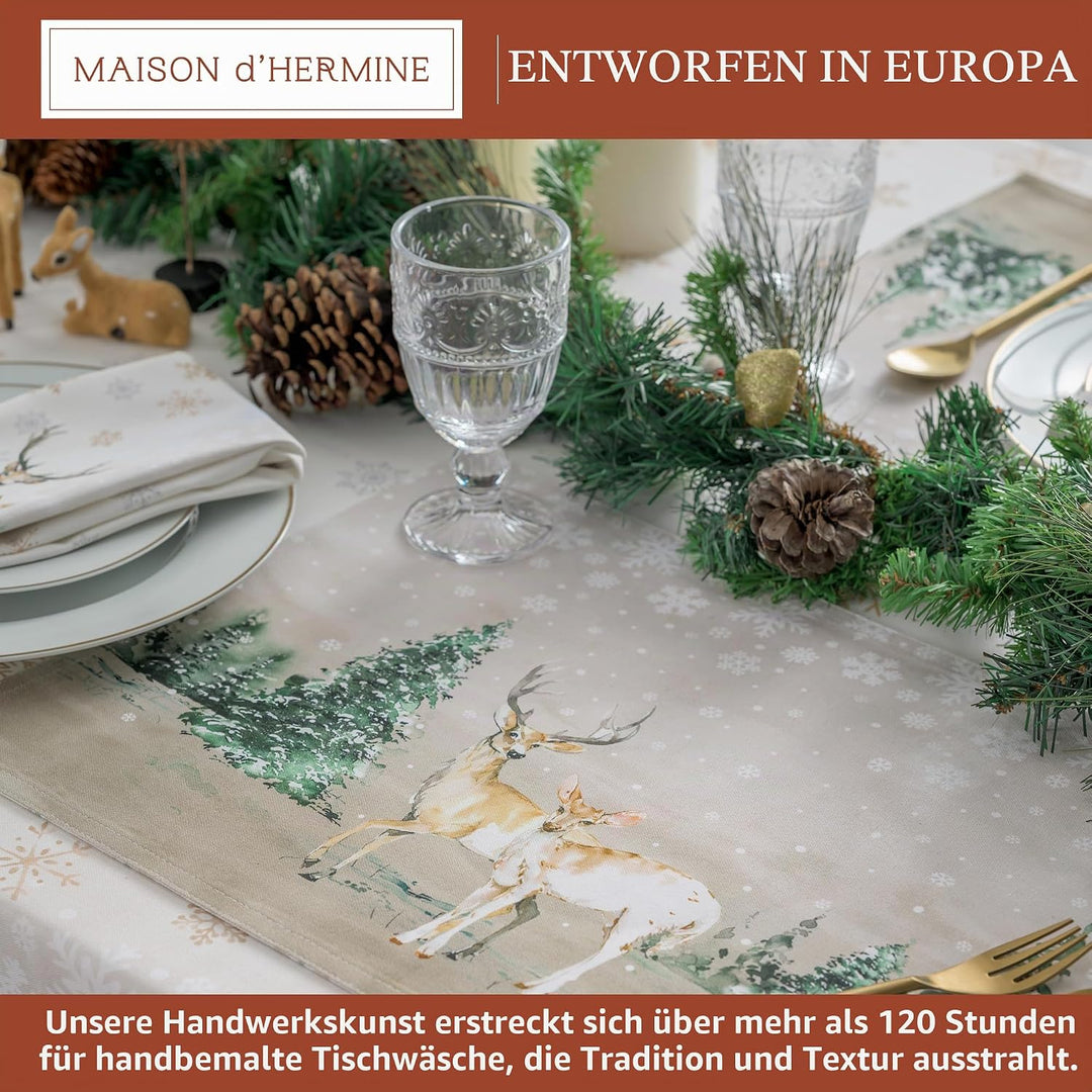 Maison d' Hermine Tischset, 100% Baumwollstoff Set mit 4, dekorative, waschbare Oster-Tischsets für