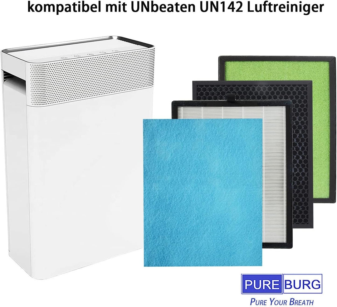PUREBURG Ersatz-filter kompatibel mit UNbeaten Pets 300,KJ210F-142,KJ203F-142,142C,142W,142 Luftrein