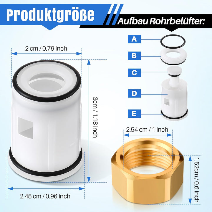 Enhon Einsteck Rohrbelüfter Kompatibel mit Kemper Frostsichere Aussenarmatur 574/577, Rohrbelüfter,