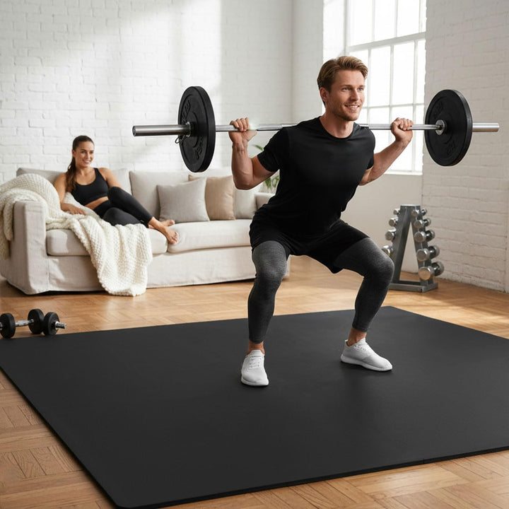 eyepower 1.7qm Bodenschutzmatte Fitness - 18 Bodenplatten 30x30 - Homegym Fitnessmatte - Bodenmatten
