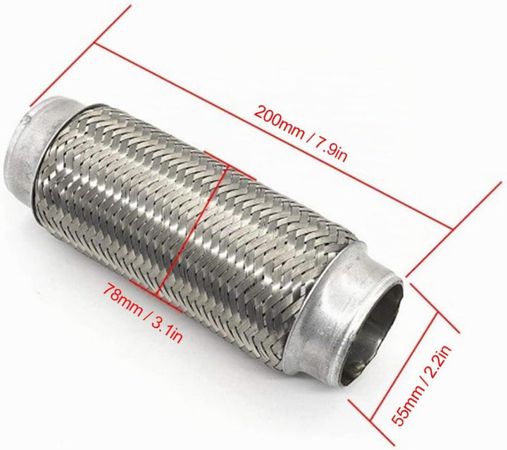 Flexibles Auspuffrohr, Edelstahl-Auspuff Flexibles Rohr Flexi Joint Repair Tube Autozubehör[55MM*200