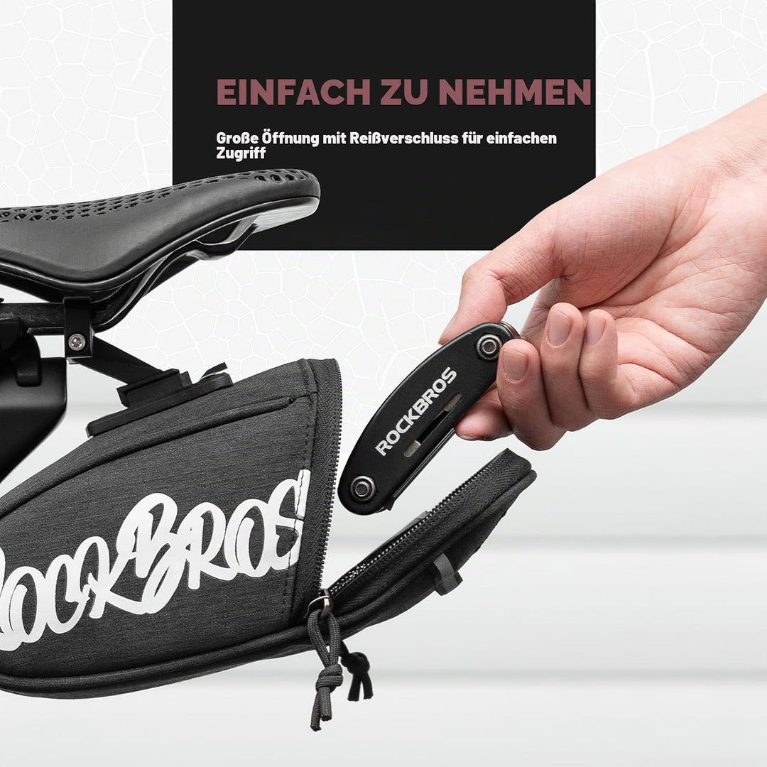 ROCKBROS Fahrrad Satteltasche Tragbare Satteltasche für Rennräder Mountainbikes Gravelbike und Faltr