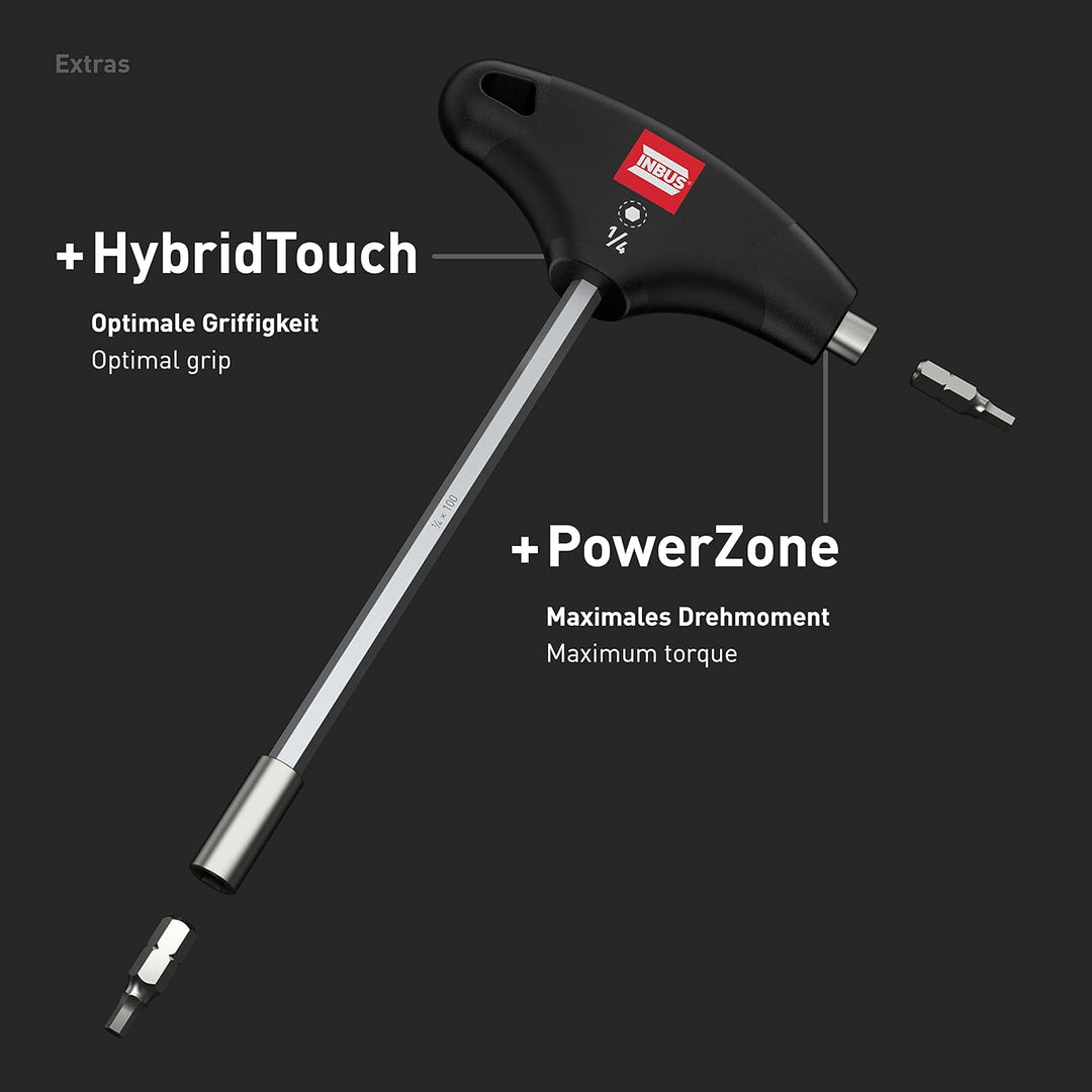 INBUS® 79979 T-Griff Bit-Halter 6.3 mm (1/4"), mit HybridTouch — Das Original, 6.3 mm