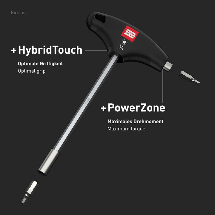 INBUS® 79979 T-Griff Bit-Halter 6.3 mm (1/4"), mit HybridTouch — Das Original, 6.3 mm