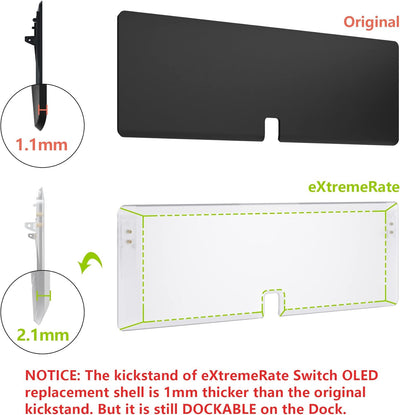 eXtremeRate Backplate Case für Nintendo Switch OLED Console, DIY-Ersatz Rücken Hülle Gehäuse&Lautstä