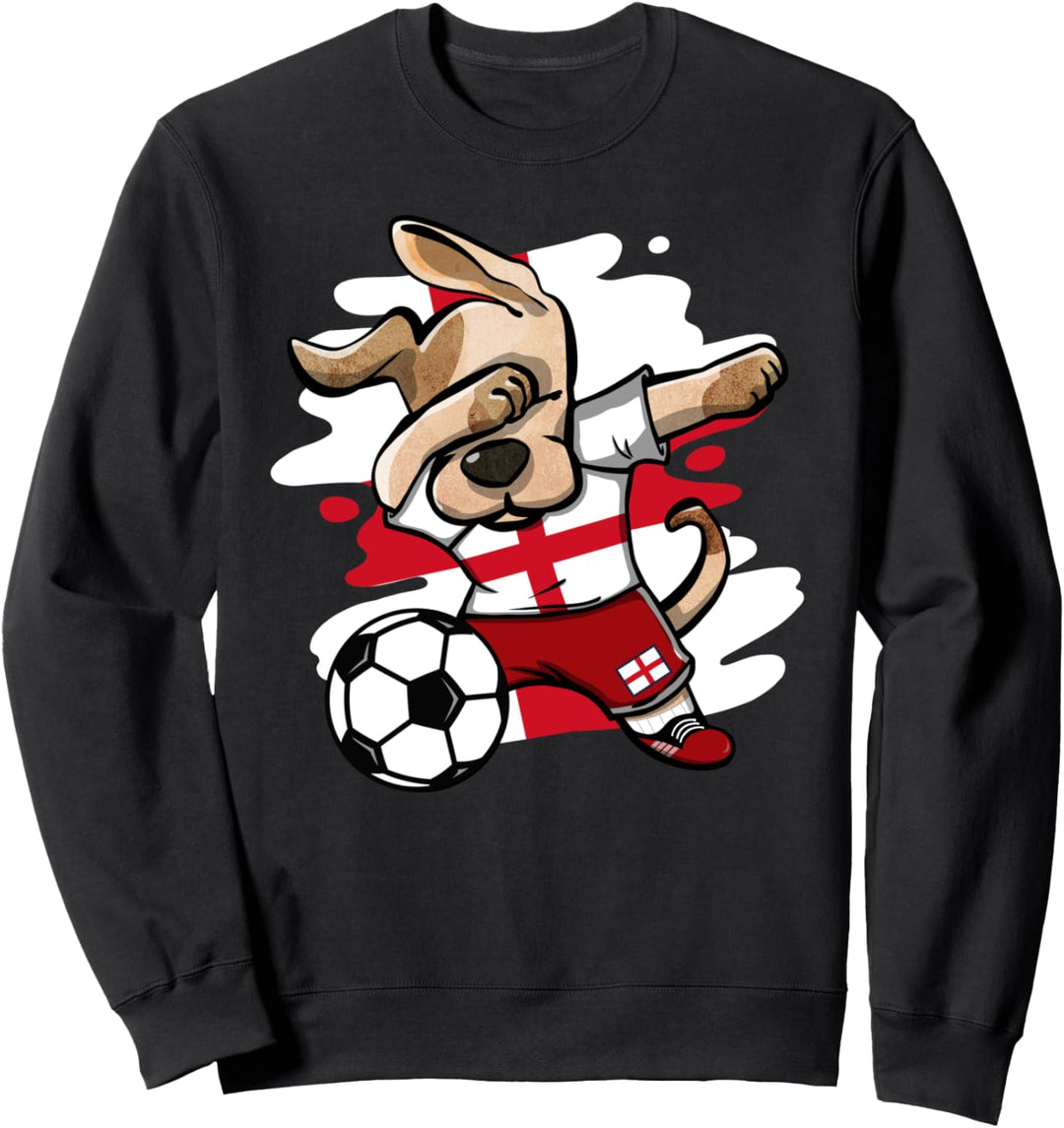 Dabbing Hund England Fussball Mannschaft - Englische Flagge Sweatshirt