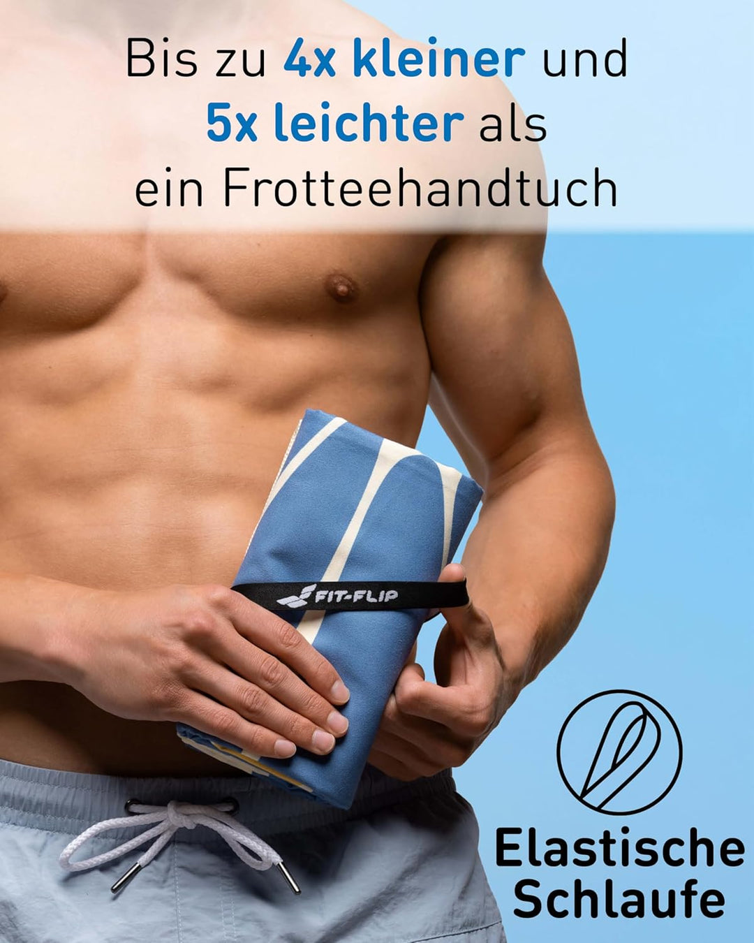 Fit-Flip Strandtuch XXL aus Mikrofaser - leicht und schnelltrocknend - 100% recyceltes Strandhandtuc