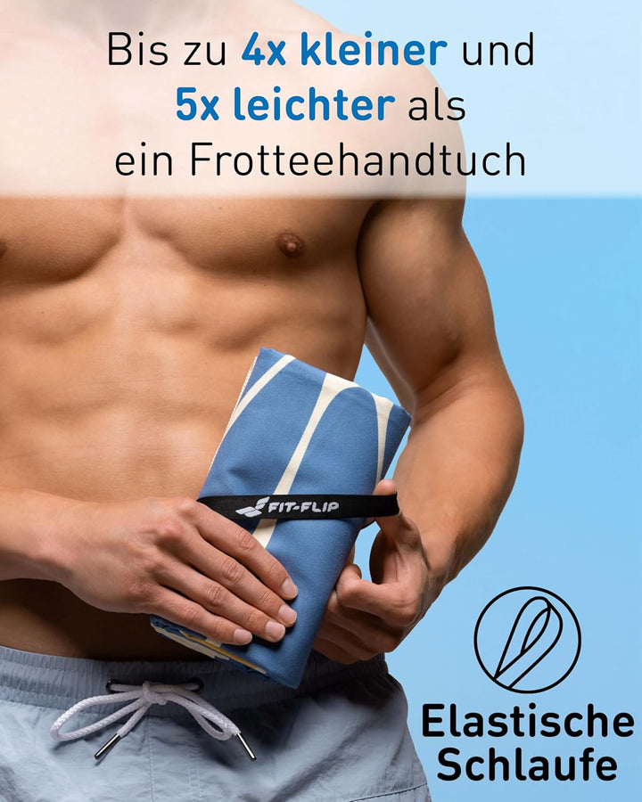 Fit-Flip Strandtuch XXL aus Mikrofaser - leicht und schnelltrocknend - 100% recyceltes Strandhandtuc