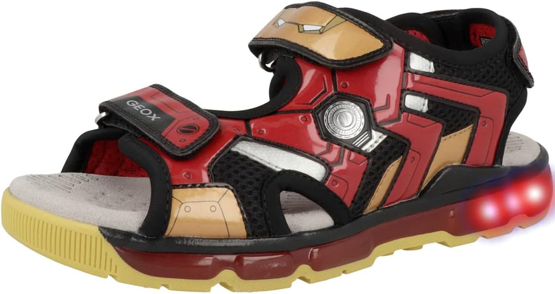 Geox Jungen J Android Boy Sandal 31 EU Black Red, 31 EU Black Red