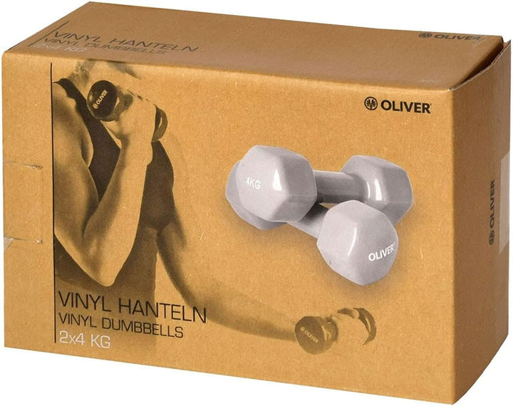 4x OLIVER Vinyl Hantel Aerobic Pilates Kurzhanteln 4 kg, 4 kg