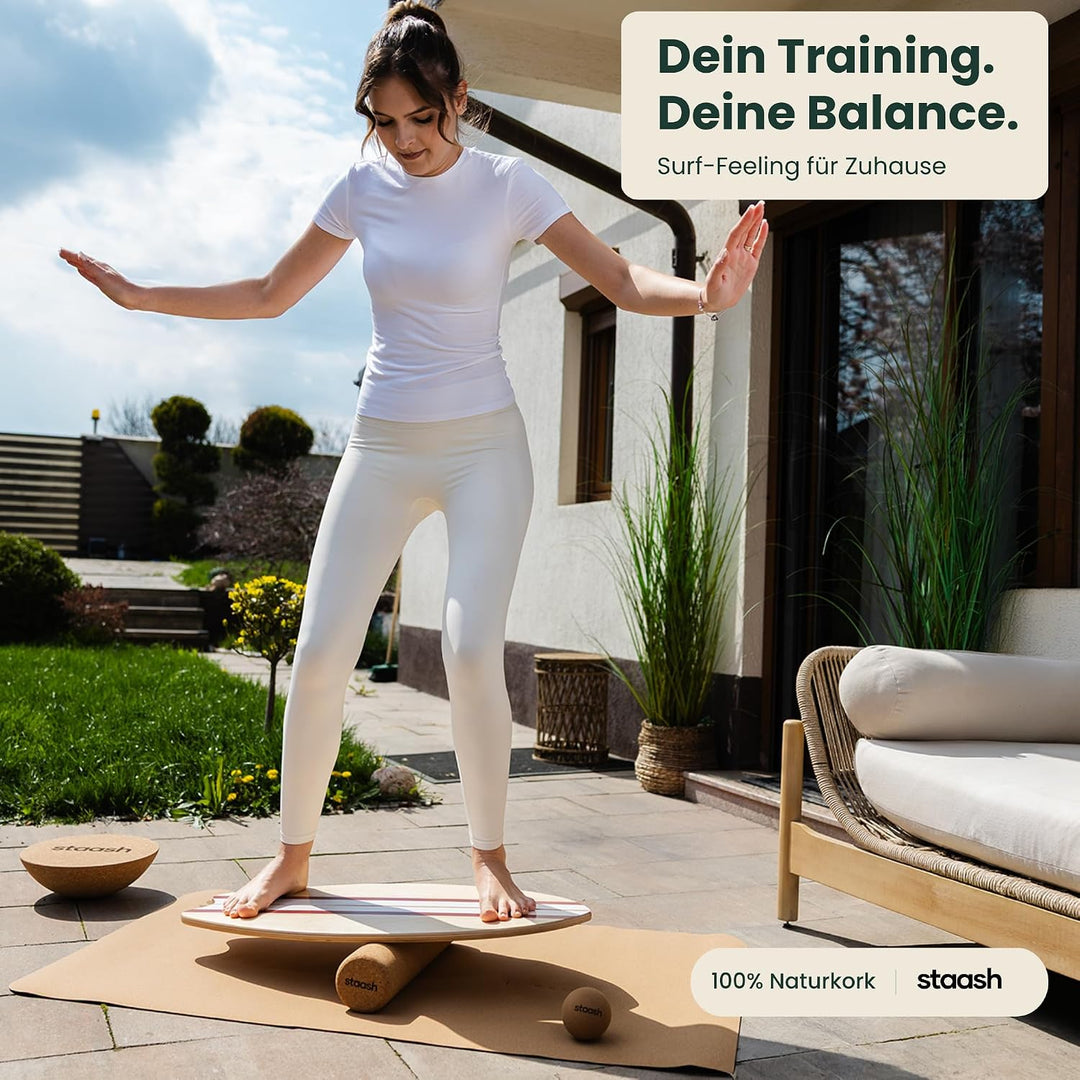 STAASH® PRO Balance Board aus Birkenholz – Premium 5-in-1-Set für Gleichgewichtstraining, Fitness &amp;