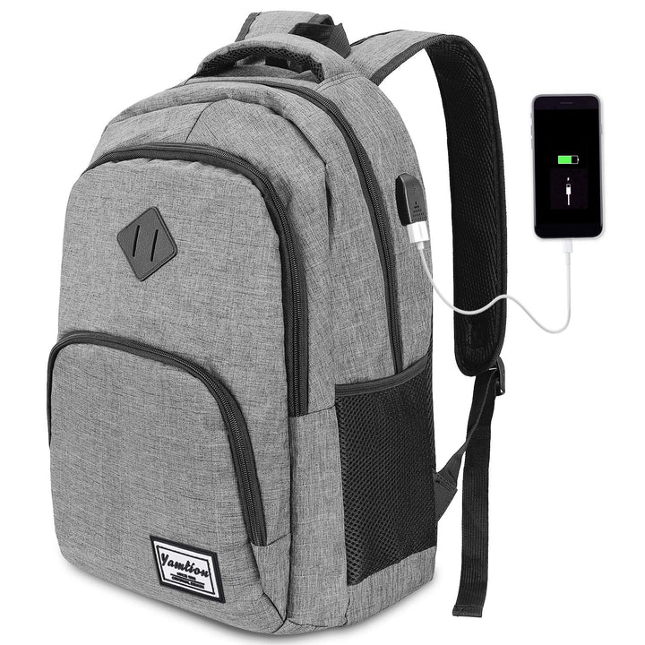 YAMTION Rucksack Laptop 17.3 Zoll Rucksack Schule mit USB-Ladeanschluss für Arbeit Schule Reisen Cam