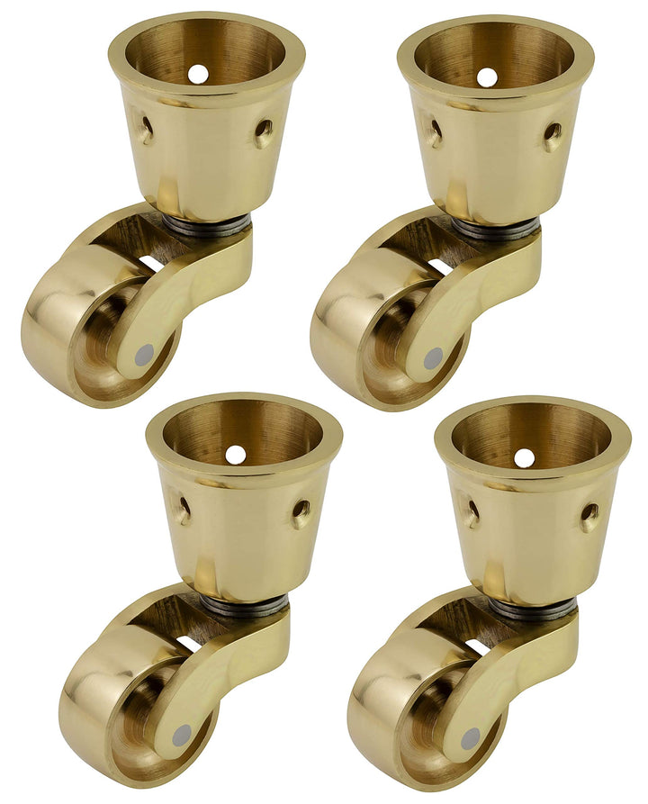 Lenkrolle aus massivem Messing mit 25 mm Rad (4 Stück) – echtes massives poliertes Messing – Antik V