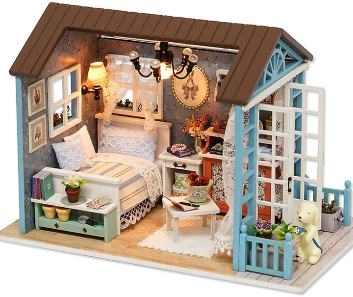CUTEROOM DIY Puppenhaus aus Holz, Handcraft, Miniatur Kit-Salon, Modell und Möbel, Zeigen Fotos und