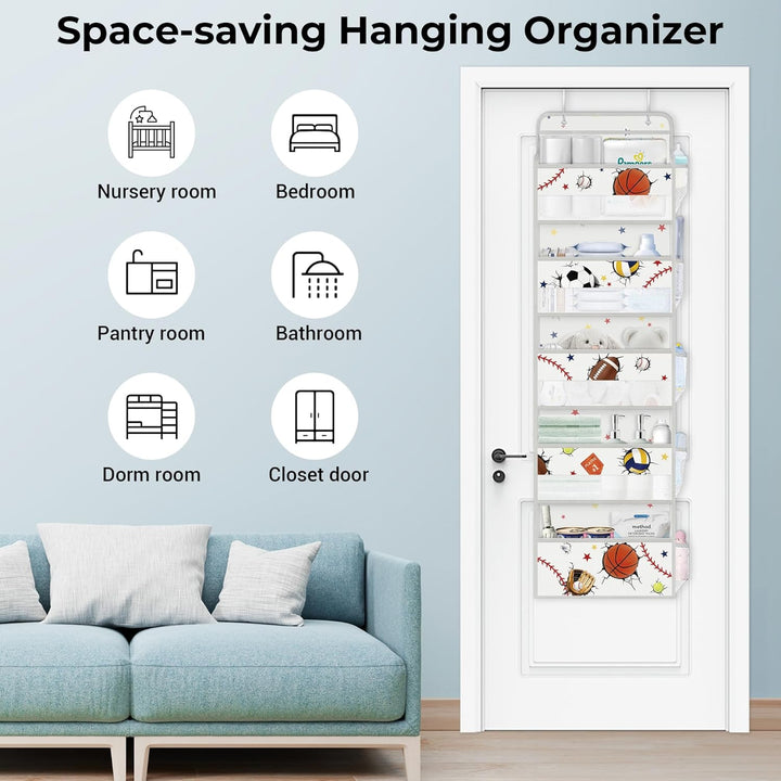 Clastyle Ball Tür Hängeaufbewahrung Sterne Hängeorganizer für Camping Bad Schrank Schlafzimmer Junge