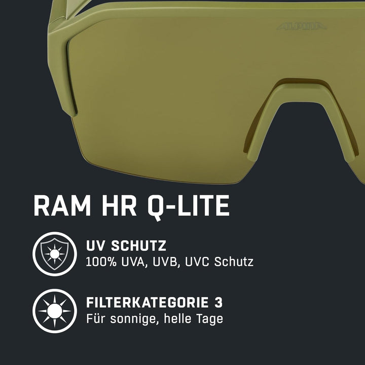 ALPINA RAM HR Q-LITE V - Verspiegelte, Kontrastverstärkende & Beschlagfreie Sport- & Fahrradbrille M