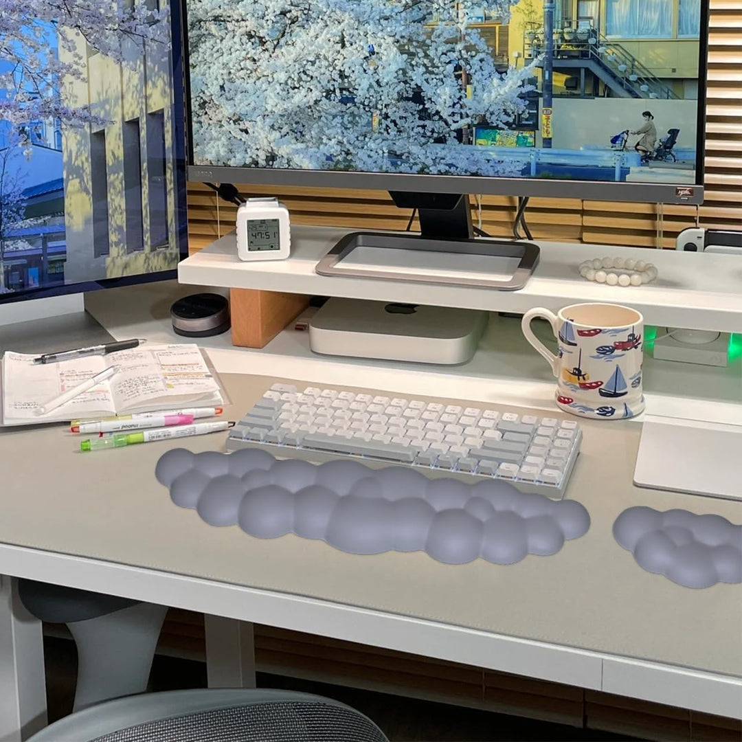 JIKIOU Tastatur-Handgelenkauflage in Wolkenform, mit rutschfester PU-Basis, bequemer Memoryschaum, f