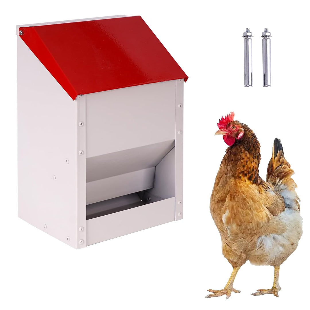 BREUAILY 4.5kg Futterautomat Hühner Hühnerfutter Automat Hängend Geflügelfutterautomaten mit Deckel