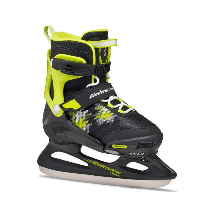 Bladerunner Micro Ice Schlittschuh Grössenverstellbar, Jungen, Schwarz/Limette, 36-40
