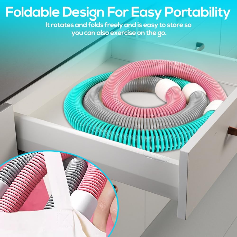 ADDLIVE Hula Hoop mit Gewicht, Faltbarer Hula Hoop Reifen, Soft Hula Hoop zum Abnehmen mit Gewicht,
