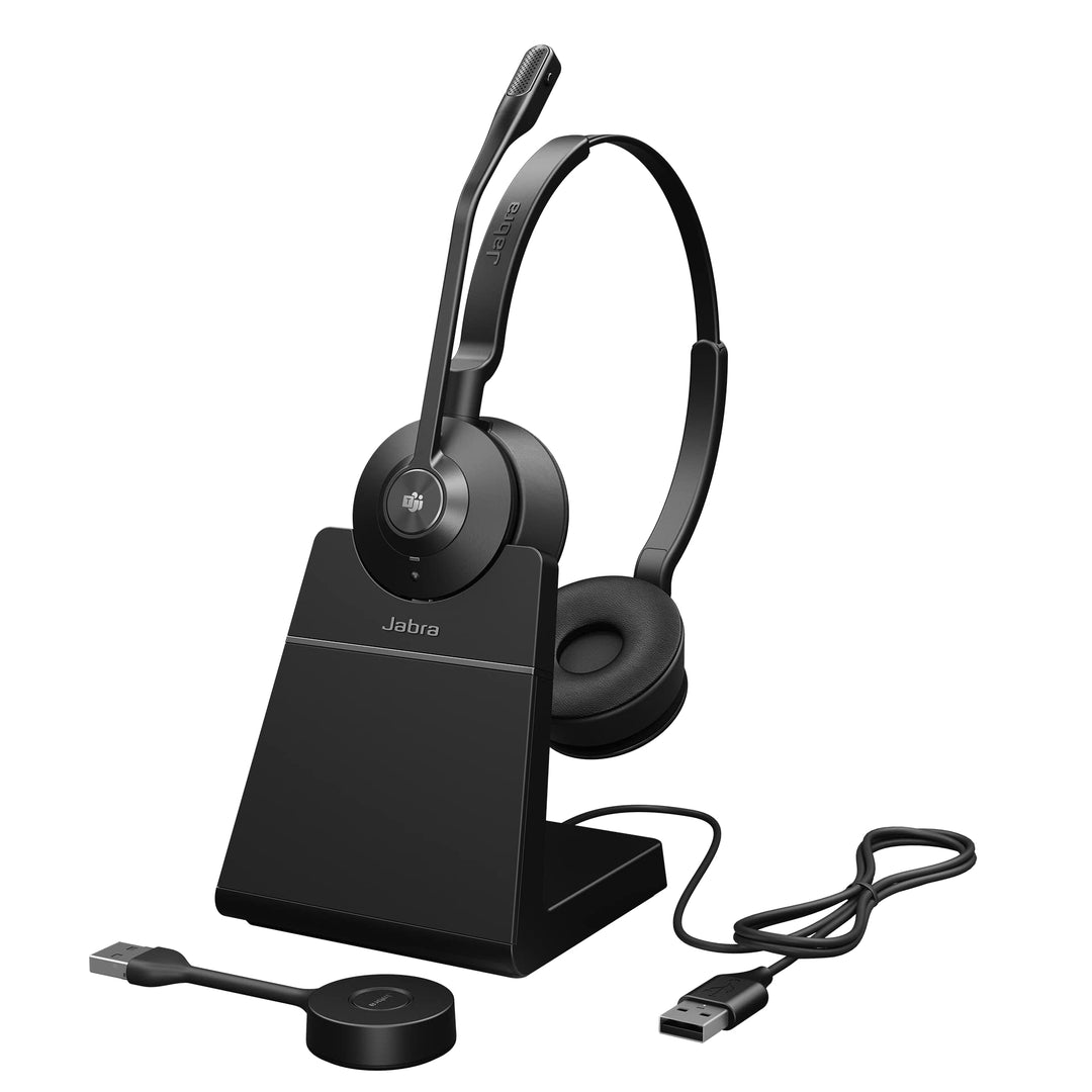Jabra Engage 55 Schnurloses Stereo-Headset mit Link 400 USB-A DECT-Adapter - Mikrofon mit Geräuschun