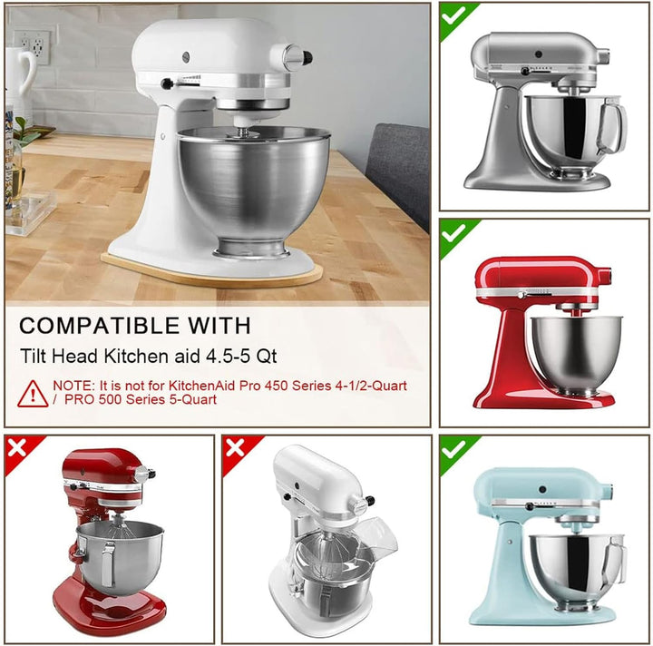 Bambus-Schiebebrett kompatibel für 4,5–5 Qt 5K45SS 5KSM175PS 5KSM125 Standmixer Küchenmaschine Schie