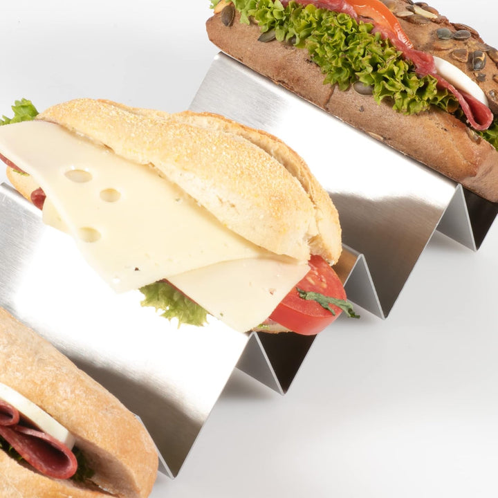 Kerafactum Hotdog Würstchen Halter Snackwelle Tacoständer 5 Hot Dog Ständer Ablage für Taco Snacks B