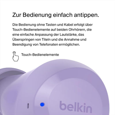 Belkin SoundForm Bolt True Wireless In-Ear-Kopfhörer, kabelloser Kopfhörer mit Mikrofon, Akkulaufzei