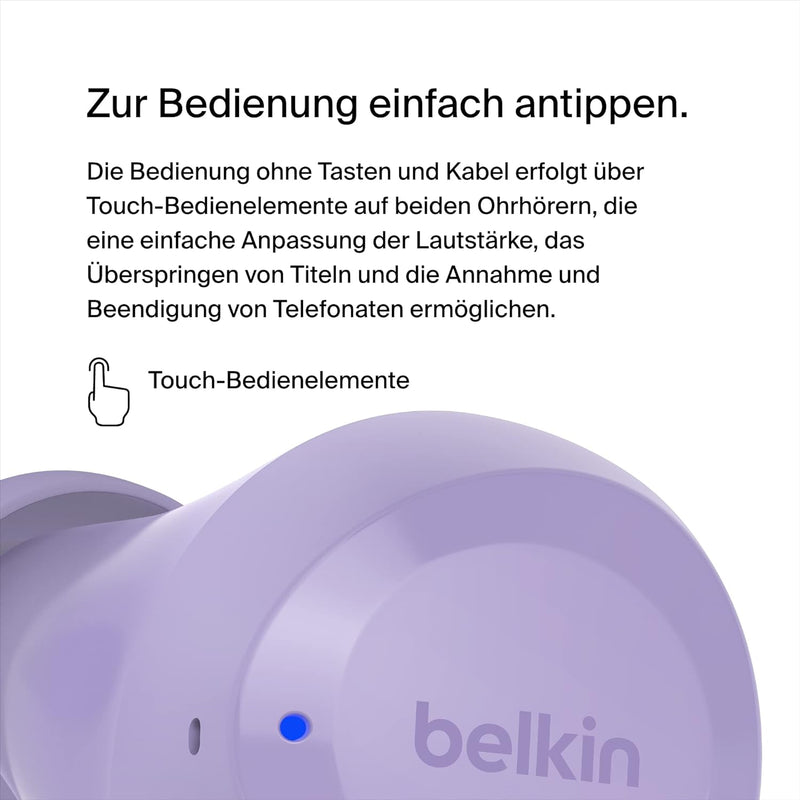 Belkin SoundForm Bolt True Wireless In-Ear-Kopfhörer, kabelloser Kopfhörer mit Mikrofon, Akkulaufzei