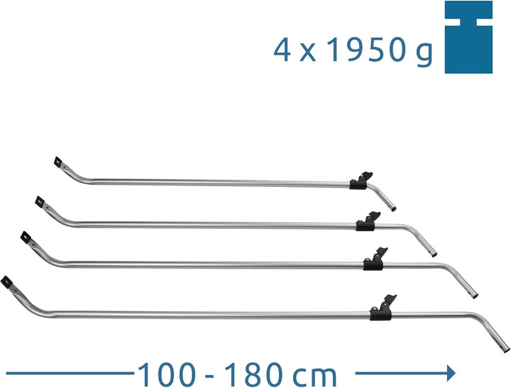your GEAR Pole Set Windbreak - Aluminum Stangen für Sicht- und Windschutz, teleskopierbar, 100-180 c
