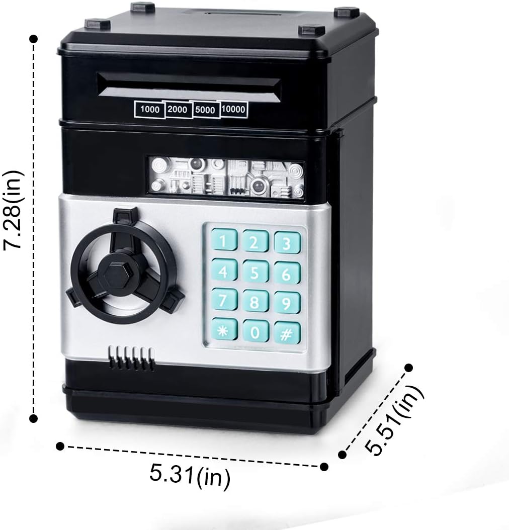 Thedttoy Spardose Scheine Elektronische Geldbank Geldtresor, Sparschwein ATM Tresor Kinder Digitaler