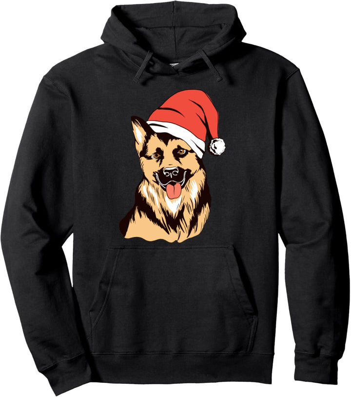 Deutscher Schäferhund Weihnachtsmütze Pyjama Pullover Hoodie