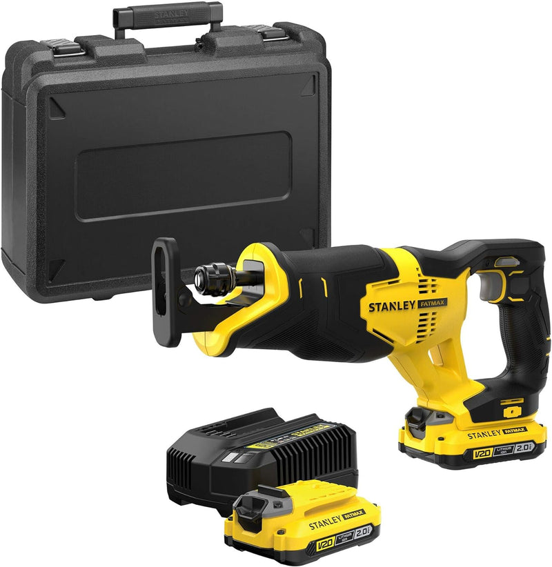 Stanley FatMax V20 Akku-Säbelsäge SFMCS310D2K (18V, 29mm Hublänge, bürstenloser Motor, variable Hubz