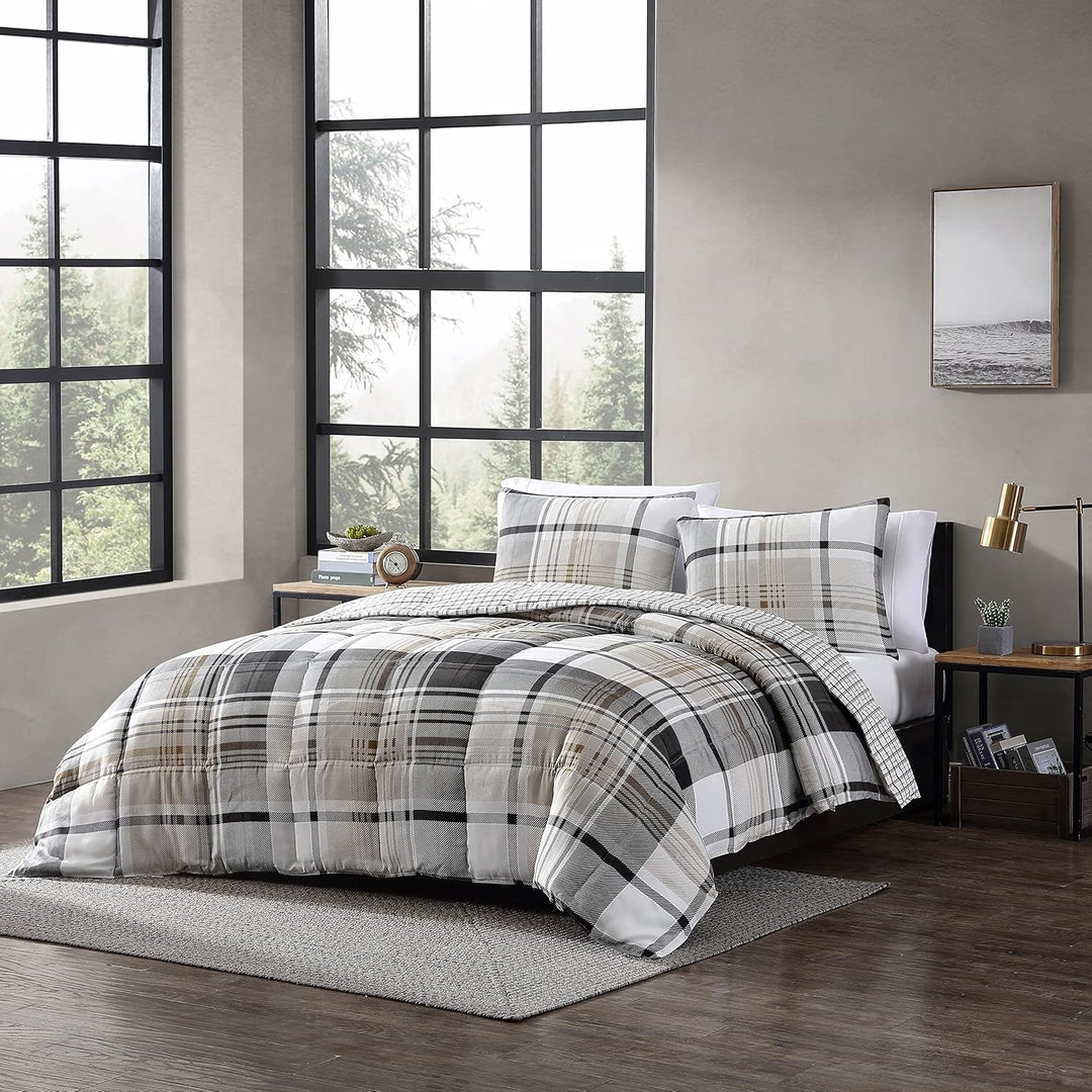 Eddie Bauer | Normandy-Kollektion | Bettwäsche-Set – weich und gemütlich, wendbar, Polyester, Grau,